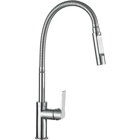 EUROSANIT Mitigeur D'évier Haut Douchette Flexible Koncerto Chromé 1 EUROSANIT Mitigeur D'évier Haut Douchette Flexible Koncerto Chromé