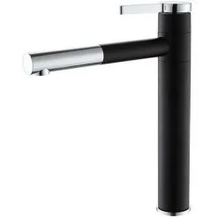 EUROSANIT Mitigeur D'évier Haut Emergence Chromé/noir