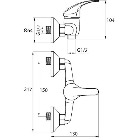 EUROSANIT Mitigeur De Douche Siesta Chromé 2 EUROSANIT Mitigeur De Douche Siesta Chromé – Image 2