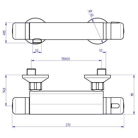 EUROSANIT Mitigeur Thermostatique De Douche NF Neotherm Chromé 2 EUROSANIT Mitigeur Thermostatique De Douche NF Neotherm Chromé – Image 2