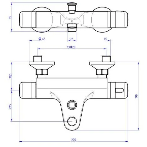 EUROSANIT Mitigeur Thermostatique De Bain-douche NF Neotherm Chromé 2 EUROSANIT Mitigeur Thermostatique De Bain-douche NF Neotherm Chromé – Image 2